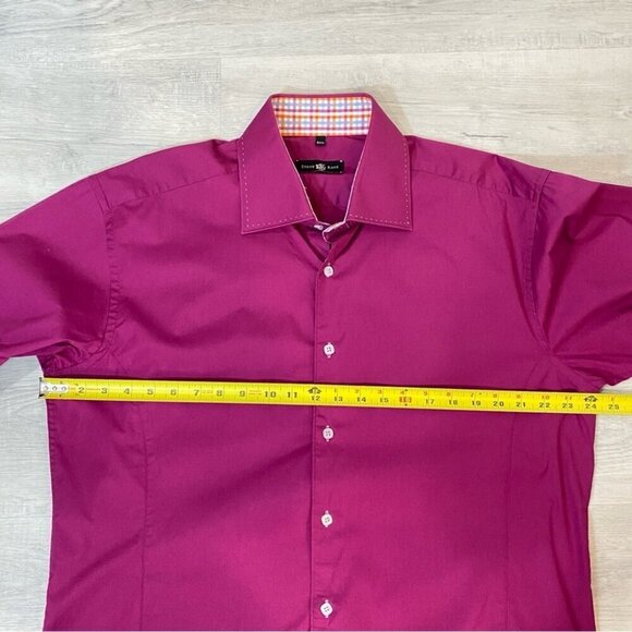 Stone Rose Burgundy Dress Shirt with Checkered Print Red Rivet Collection XXL - Picture 10 of 16